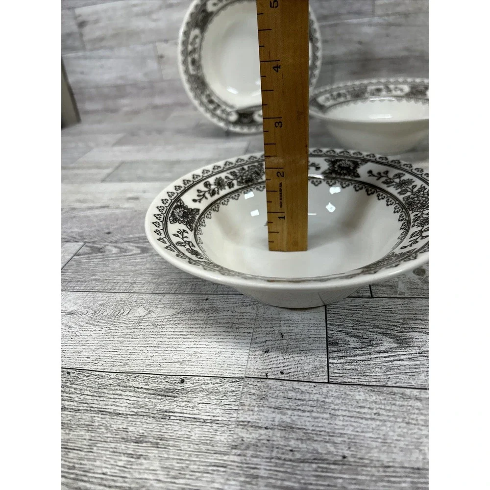 Set of 5 Royal China Hampshire Brown Floral 6.25
